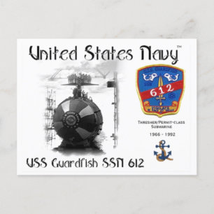 USS GUARDFISH SSN-612 POSTCARD POSTKARTE