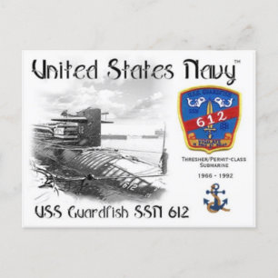 USS GUARDFISH SSN-612 POSTCARD z  Postkarte