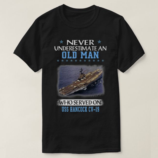 USS Hancock CV19 Veterans Day Father Day Gift T-Shirt (Design vorne)