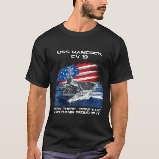 USS Hancock CV 19 Aircraft Carrier Veteran USA Fla T-Shirt