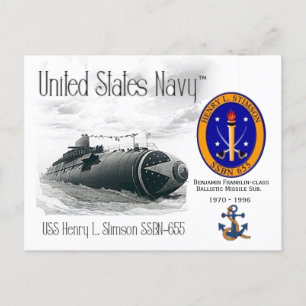 USS HENRY L. STIMSON SSBN-655 - POSTCARD POSTKARTE