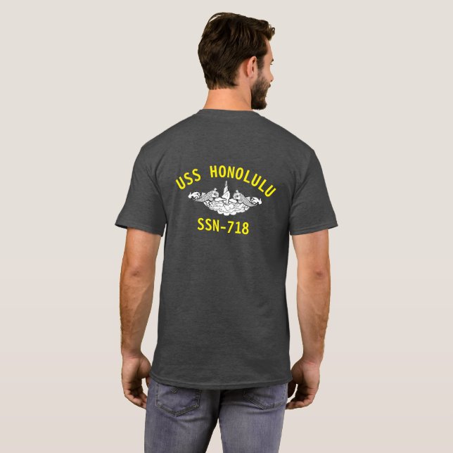 USS Honolulu Marine Veteran T-Shirt (Schwarz voll)