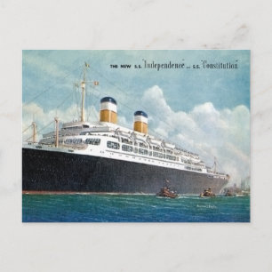 USS Independence & SS-Verfassung Vintag Postkarte