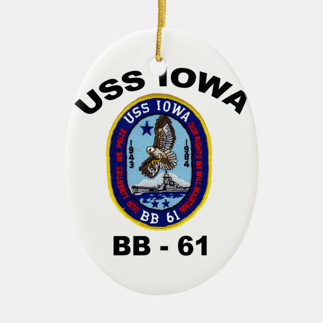 USS Iowa BB-61 Keramik Ornament (Vorne)