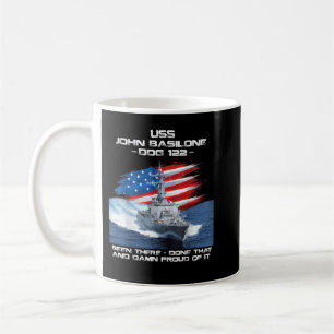USS John Basilone DDG-122 Destroyer Ship USA Flag Kaffeetasse