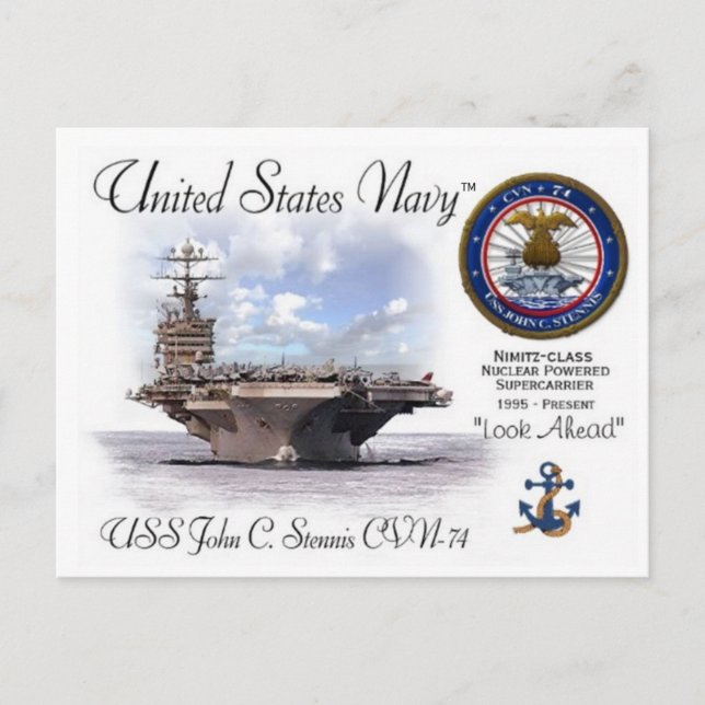 USS JOHN C. STENNIS CVN-74 CARRIER - Postcard Postkarte (Vorderseite)