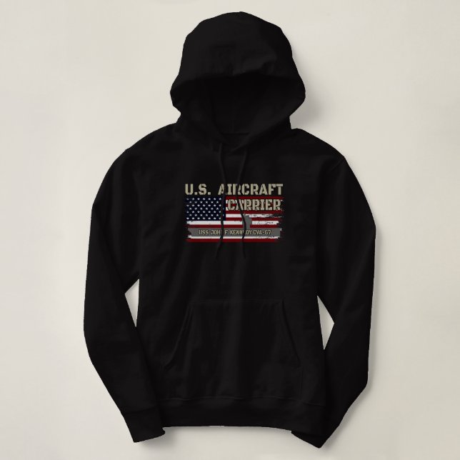 USS John F. Kennedy CVA-67 Aircraft Carrier Vetera Hoodie (Design vorne)