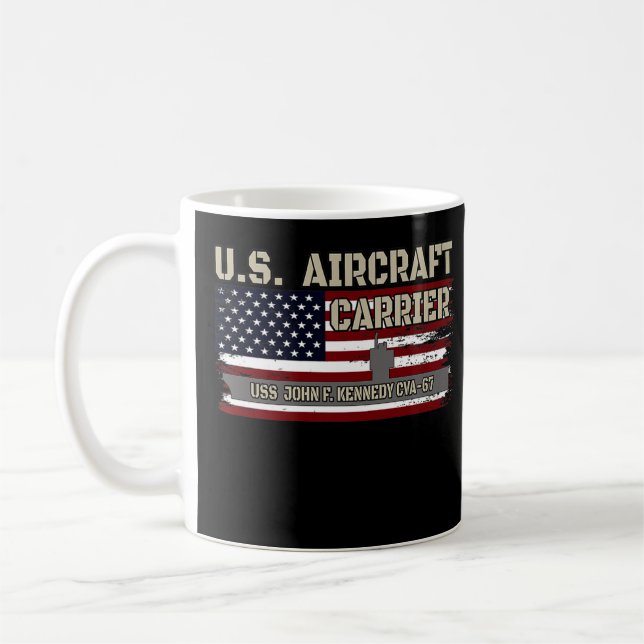 USS John F. Kennedy CVA-67 Aircraft Carrier Vetera Kaffeetasse (Links)