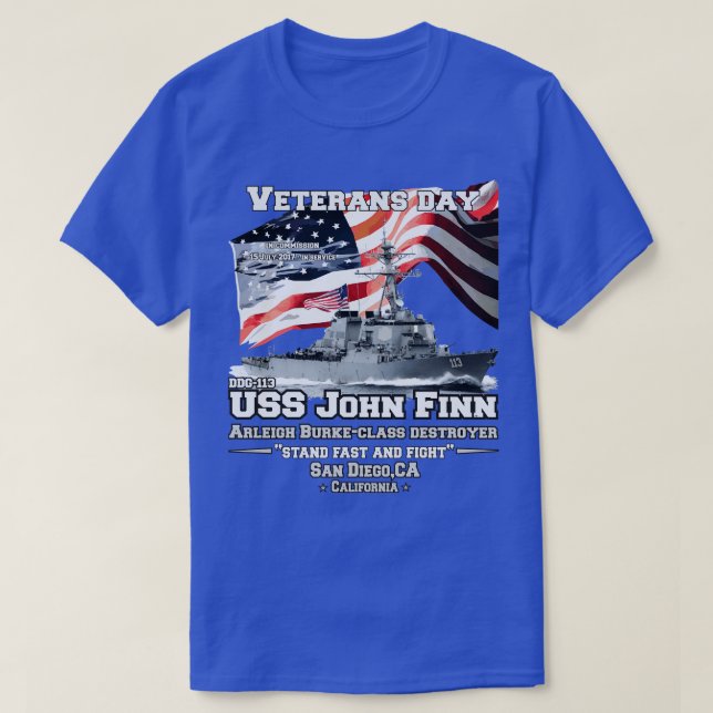 USS John Finn Arleigh Burkeclass-Zerstörer T-Shirt (Design vorne)