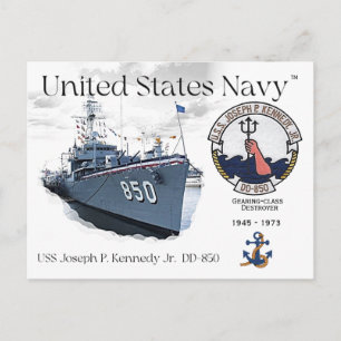 USS JOSEPH P. KENNEDY JR. DD-850 DESTROYER POSTKARTE