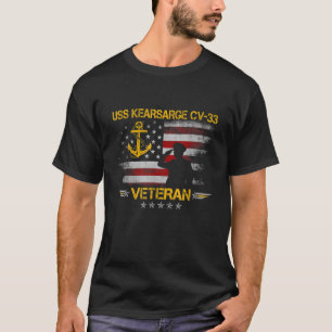USS Kearsarge CV 33 Flugzeugträger Veteran Flagge  T-Shirt