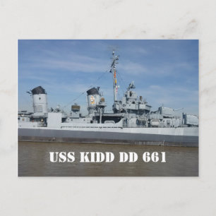 USS KIDD DD 661 Postcard Postkarte