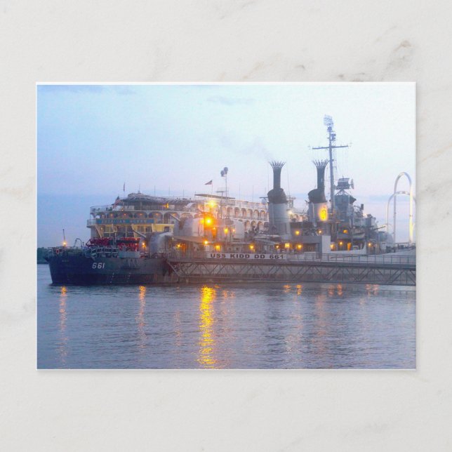 USS KIDD Postcard Postkarte (Vorderseite)