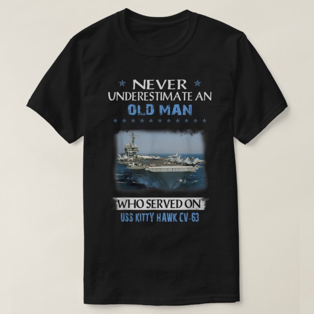 USS Kitty Hawk CV63 Battle Cat Aircraft Carrier Fa T-Shirt (Design vorne)