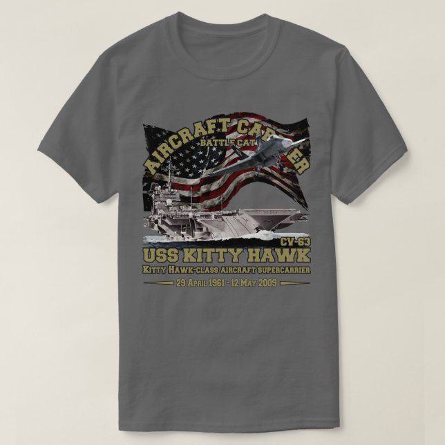USS Kitty Hawk CV63 Flugzeugrier T-Shirt (Design vorne)