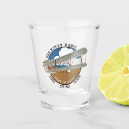 USS KITTY HAWK CV-63 1961-2009 SHOT GLASS SCHNAPSGLAS