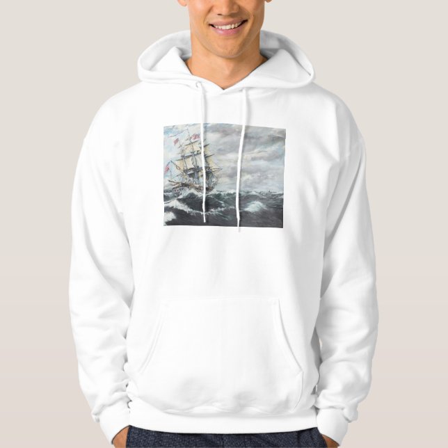 USS-Konstitutionsköpfe für MAJESTÄT Fregatte Hoodie (Vorderseite)