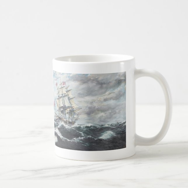USS-Konstitutionsköpfe für MAJESTÄT Fregatte Kaffeetasse (Rechts)