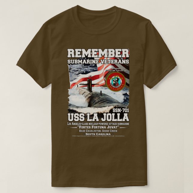 USS La Jolla SSN701 U-Boot-Veteranen T-Shirt (Design vorne)