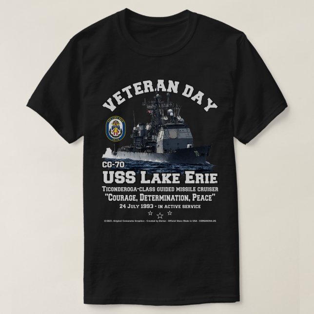 USS Lake Erie CG70 Cruiser-Veteranen T-Shirt (Design vorne)