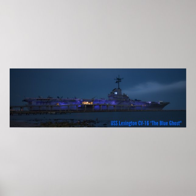 USS Lexington CV-16 "The Blue Ghost" Poster (Vorne)