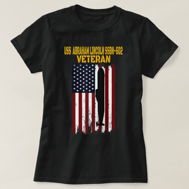 USS Lincoln SSBN-602 U-Boot Veterans Day Vater T-Shirt (Design vorne)
