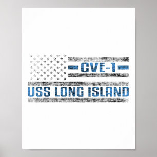 Uss Long Island Wwii Aircraft Carrier Cve-1 US Arm Poster