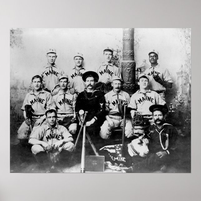 USS Maine Baseball Team in Havanna Cuba Fotograp Poster (Vorne)