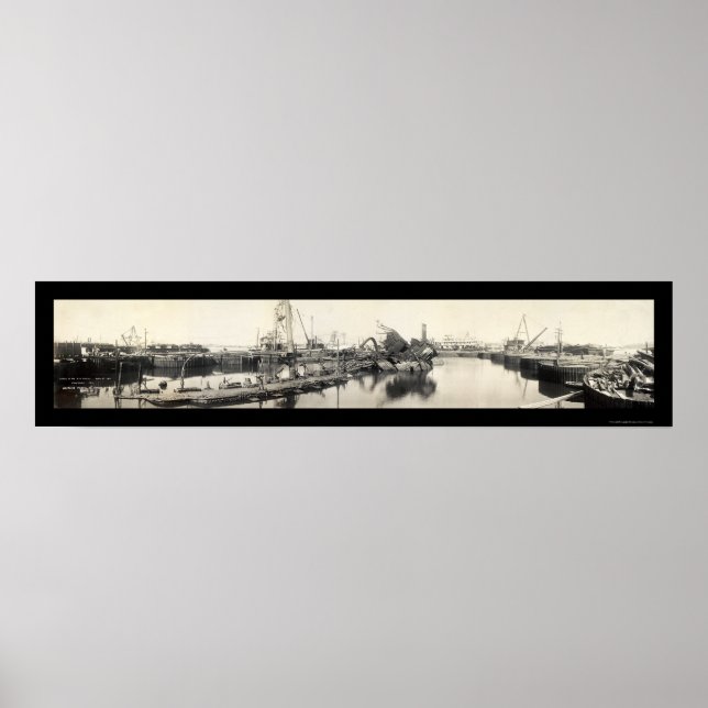 USS Maine Destruction Foto 1911 Poster (Vorne)