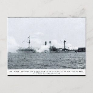 USS Maine im Hafen von Havanna Postkarte