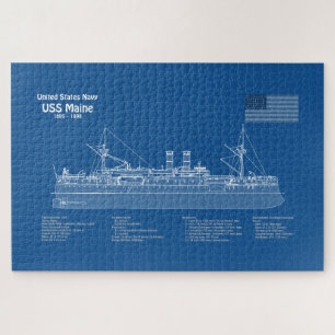 USS Maine - Pläne für Schiffskonzepte ABD Puzzle