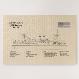 USS Maine - Schiffsplänen SD Puzzle