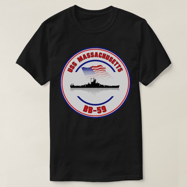 USS Massachusetts BB59 T-Shirt (Design vorne)
