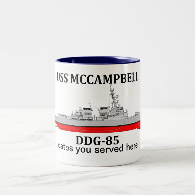 USS McCampbell, DDG-85, Termine, die individuell a Zweifarbige Tasse (Mittel)