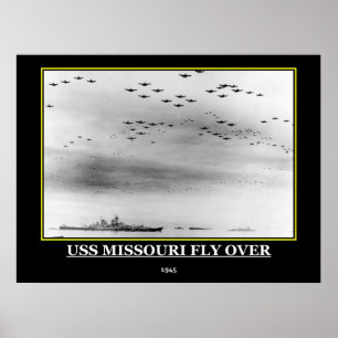 USS Missouri 1945 Vintage Poster print