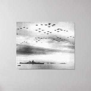 USS Missouri Flyover Übergabe Japans Leinwanddruck