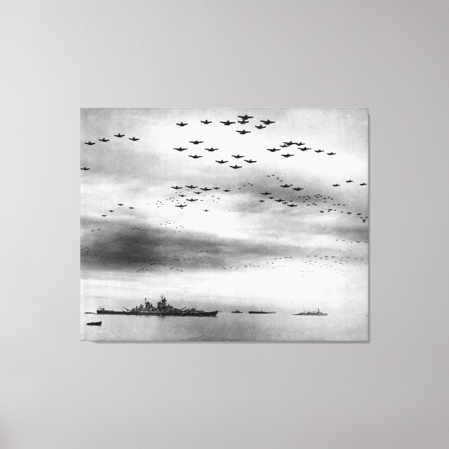 USS Missouri Flyover Übergabe Japans Leinwanddruck (Vorderseite)