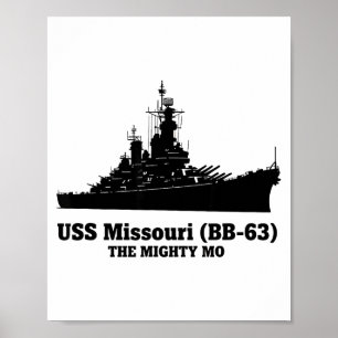 Uss Missouri Männer Frauen Bb-63 Schlachtschiff Us Poster