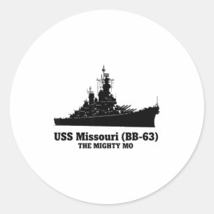 Uss Missouri Männer Frauen Bb-63 Schlachtschiff Us Runder Aufkleber