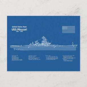 USS Missouri - Pläne für Schiffskonzepte ABD Postkarte
