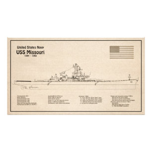 USS Missouri - Schiffs-Blueprint-Pläne SD Fotodruck
