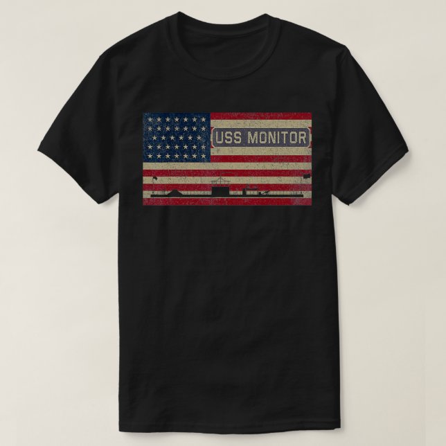 USS Monitor Ironclad Ship Amerikanisches Ziviles K T-Shirt (Design vorne)