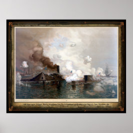 USS Monitor mit der CSS Virginia - 1862 Poster