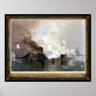 USS Monitor mit der CSS Virginia - 1862 Poster