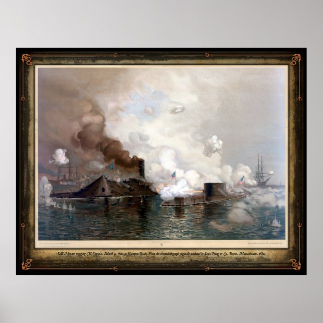 USS Monitor mit der CSS Virginia - 1862 Poster (Vorne)