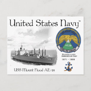 USS MOUNT HOOD AE-29 - POSTCARD POSTKARTE