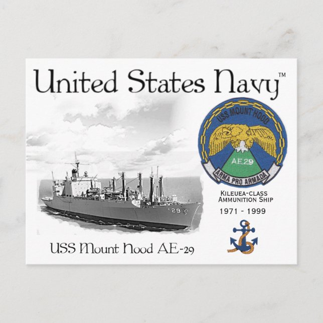 USS MOUNT HOOD AE-29 - POSTCARD POSTKARTE (Vorderseite)