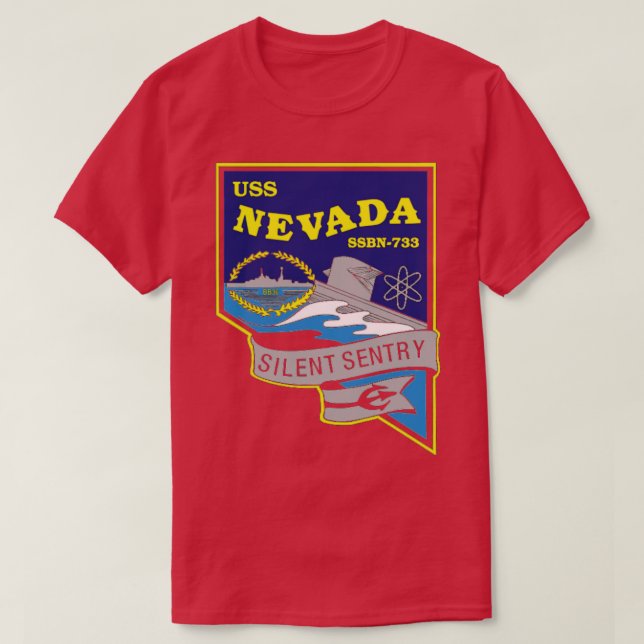 USS Nevada SSBN 733 United Staaten Navy T-Shirt (Design vorne)