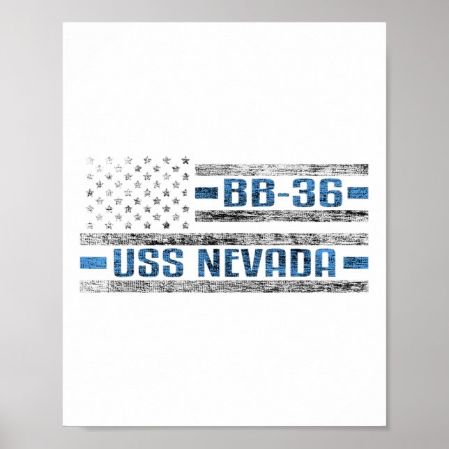 Uss Nevada Wwii Battleship Bb-36 US-Armee Poster (Vorne)