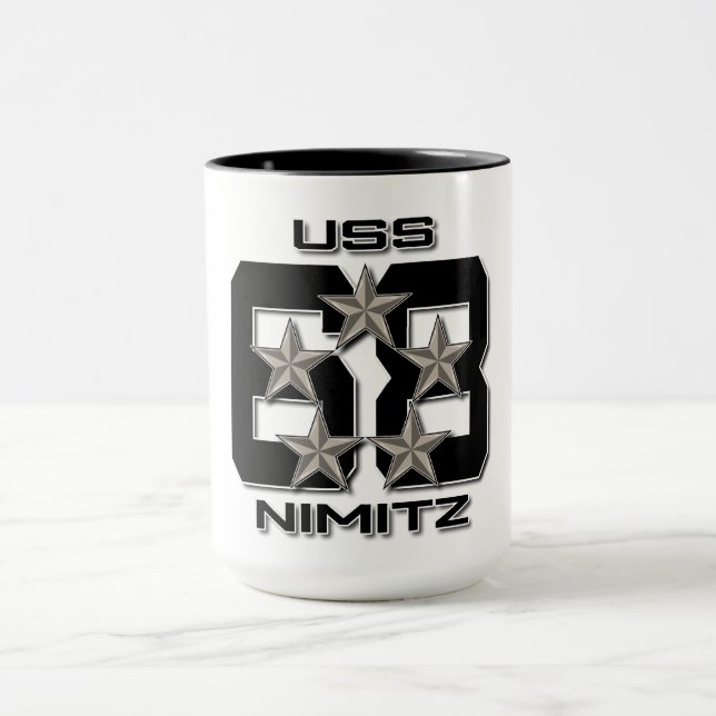 USS NIMITZ 5 STAR BLACK Tasse (Zentrum)